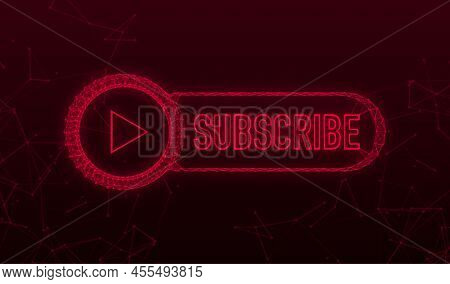 Subscribe With Cursor Button. Internet Plexus Icon. Pointer Click Icon. Vector Stock Illustration
