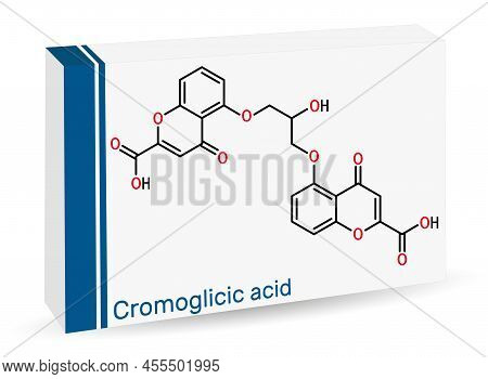 Cromoglicic Acid, Cromolyn, Cromoglycate, Cromoglicate Molecule. It Is Antihistamine Medication Used