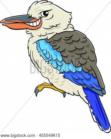 Cartoon Illustration Of Funny Kookaburra Bird Animal Character