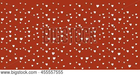 Seamless Background Pattern Illustration On Red Background With Loves