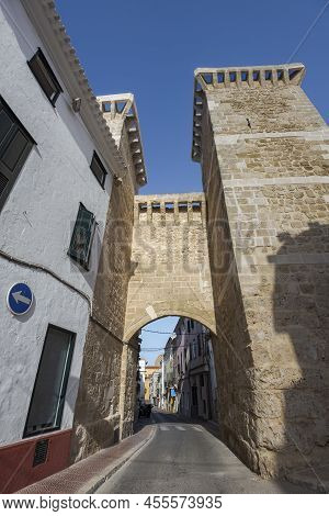 San Roque Gate, Mahon, Menorca, Balearic Islands, Spain. It Was Built In 1359 And Is The Only Remnan