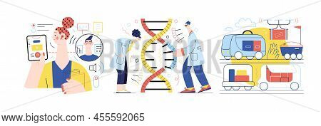 Technology Memphis Illustrations -modern Flat Vector Concept Digital Illustration On Educational Tec