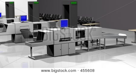 Аэропорт контрольно-пропускного пункта 3d рендера