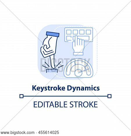 Keystroke Dynamics Light Blue Concept Icon. Behavioural Measurement Abstract Idea Thin Line Illustra