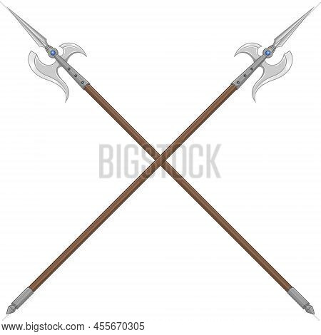 Halberd Vector Design, Weapon Used In The Middle Ages