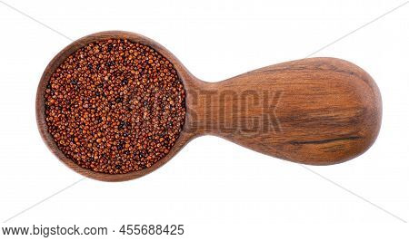 Canihua Grains Isolated On White Background. Pile Of Qaniwa In Wooden Spoon. Dry Grains Of Chenopodi
