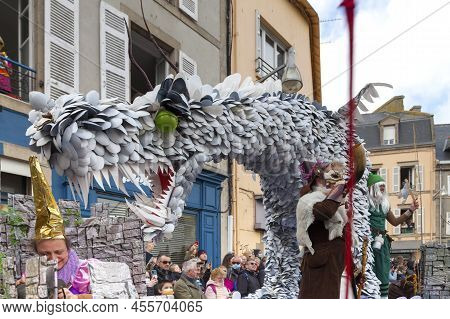 Douarnenez, France - February 27 2022: Les Gras De Douarnenez Is A Particularly Famous Carnival Acro
