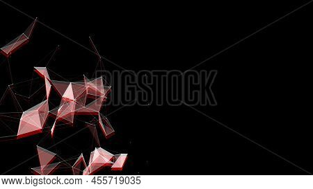 Glitch Network Connection Technology. Abstract Dark Background. Big Data Visualization. Vector Illus