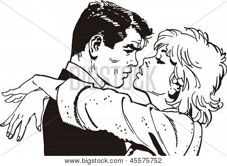 Vintage Illustration, isolierte Liebespaar Liebhaber