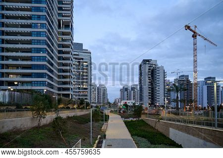 Netanya, Israel - March 9, 2022: Modern High-rises In Netanya. Ir Yamim Is The New Development Build