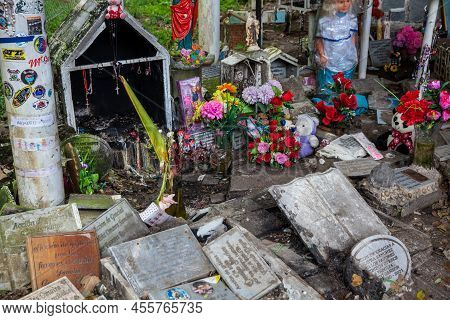 Armero, Colombia - May, 2022: Omaira Sanchez Place Of Burial At The Destroyed Armero Town. Gratitude