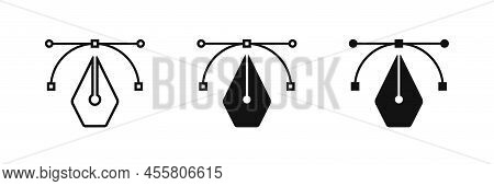 Pen Tool Cursor Vector Icon Set. Сurvature Tool Symbol For Website And Apps