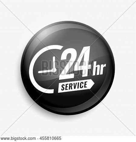 24x7 Serive Support Button Vector Design Illustration