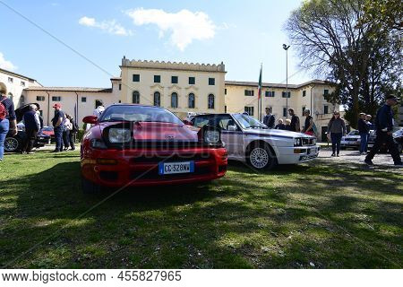 A Few Lancia 4Wd Martini And Toyota Celica 4Wd And Ferrari At Youngtimer Italy