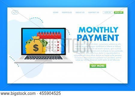 Calendar Reminder. Finance Isometric. Monthly Payment. Vector Illustration.