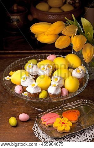 Little Cupcake With Sugar Decorations For Easter