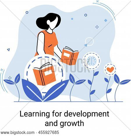 Learning Development And Growth. Self-learning Metaphor, Online Emoloyee Education Distance E-learni