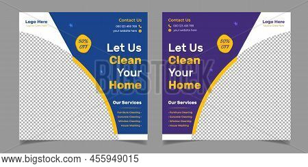 Cleaning Service Corporate Business Square Flyer Social Media Post Template Design