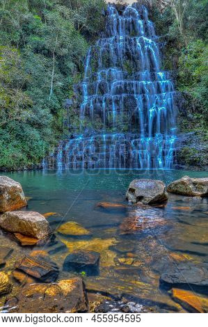 Long Exposure From The Salto Cristal One Of The Most Beautiful Waterfalls In Paraguay Near The Town 