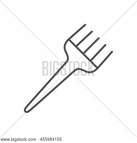Pick Comb Line Outline Icon Isolated On White