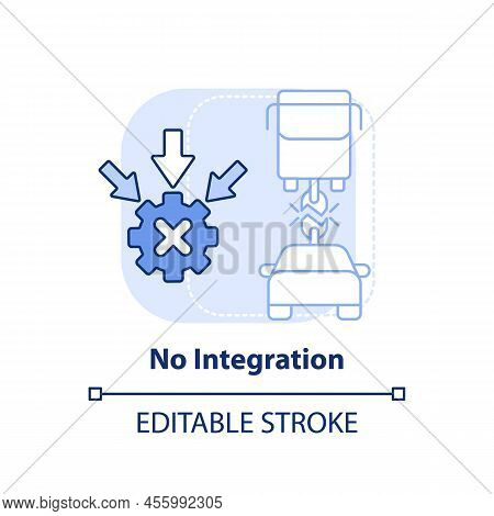No Integration Light Blue Concept Icon. Separated Services. Maas Integration Level Abstract Idea Thi