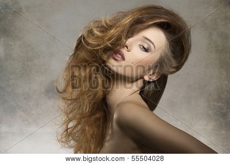 Girl With Fashion Bushy Hair-style