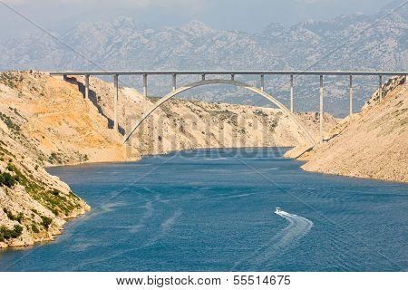 Maslenica Strait Of The Adriatic Sea, North Of Zadar, Croatia