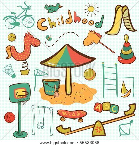 Cartoon children playground icon