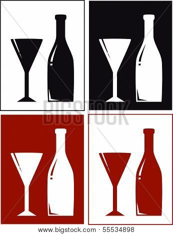 backgrounds with bottle and glass