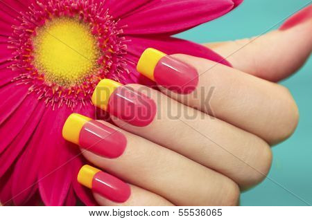 Two-tone manicure.