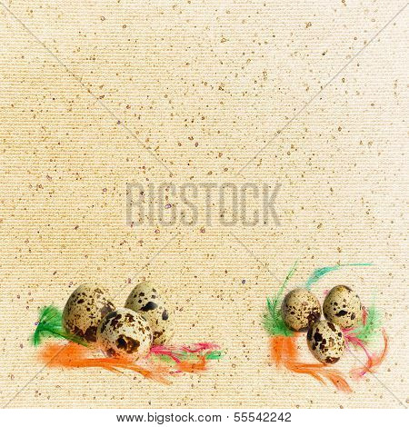 Letter, Easter Eggs With Feathers .