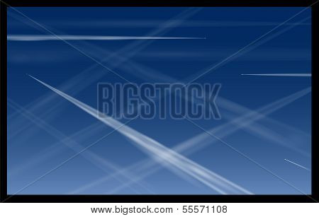 Airplane Contrails Blue Sky