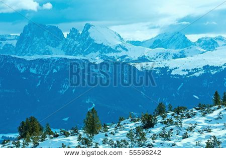 Beautiful Winter Mountain Landscape.