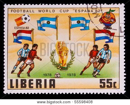 LIBERIA - CIRCA 1982: A post stamp printed LIBERIA, Argentina, N