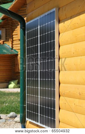 Solar battery on the wall
