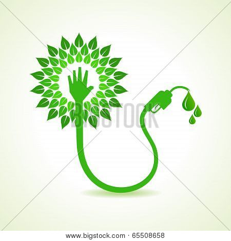 Bio fuel concept with nozzle stock vector