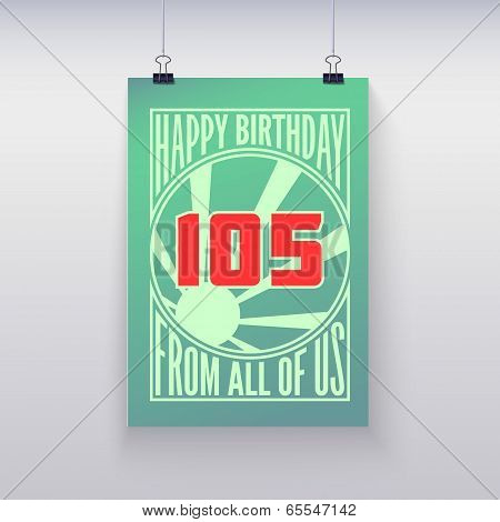 Vintage retro poster. Happy birthday.