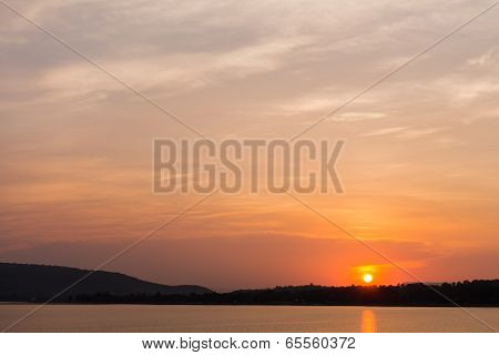 Sunset Over River