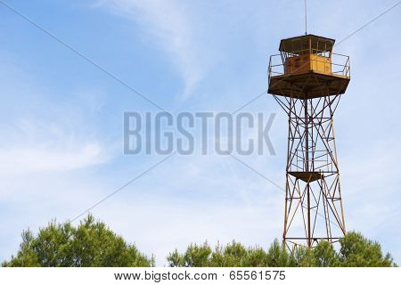 Watch tower view in Huesca province, Aragon, Spain.