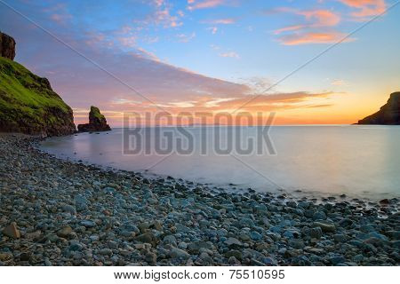 Tranquil bay after sunset