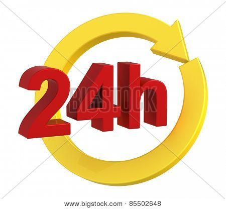 24 hours delivery sign. Computer generated 3D photo rendering.