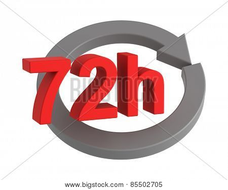 72 hours delivery sign. Computer generated 3D photo rendering.