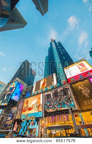 New York - DECEMBER 22, 2013: Times Square on December 22 in USA, New York. Times Square is the most popular tourist spot in New York