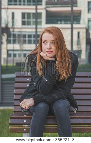 Beautiful Girl Posing In The City Streets