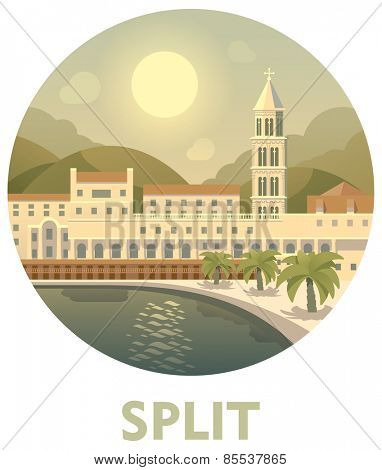 Vector icon representing Split as a travel destination 