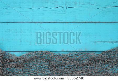Blank wood sign with fish netting border