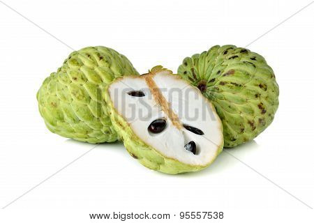 Custard Apple Fruit On White Background