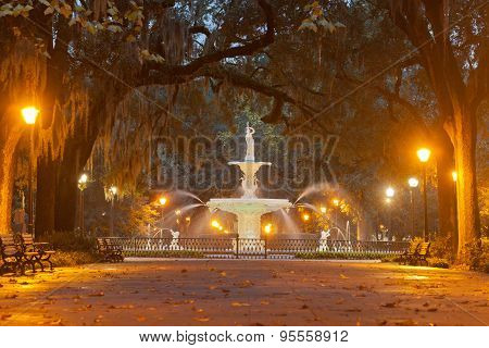Historic Forsyth Park Fountain Savannah Georgia Us