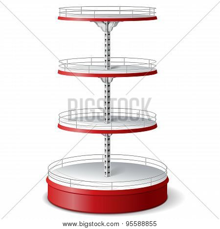 Vector Round Supermarket Shelf