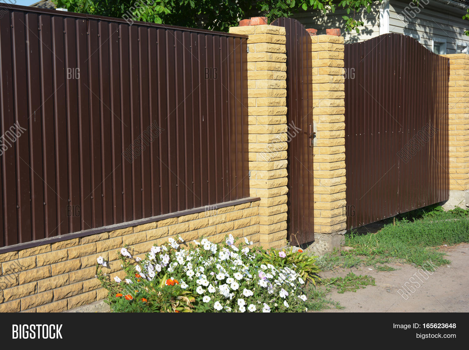 New Brick Metal Fence Image & Photo (Free Trial) Bigstock